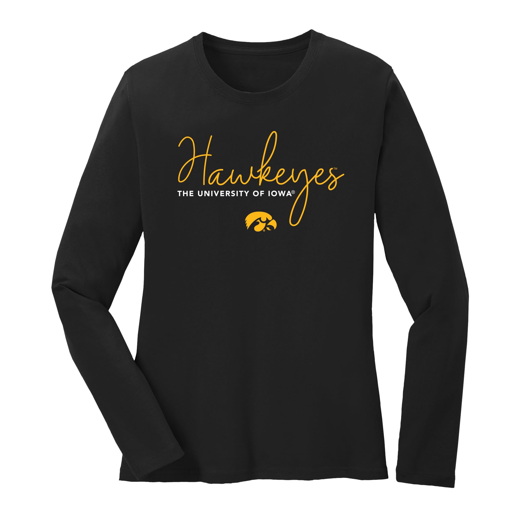 NCAA Thin Script, Team Color Womens Long Sleeve T Shirt, College, University