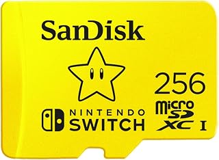 SANDISK 256GB microSD Card, Super Mario Super Star Edition | Officially Licensed for Nintendo Switch, UHS-I, Up to 100MB/s Read Speeds