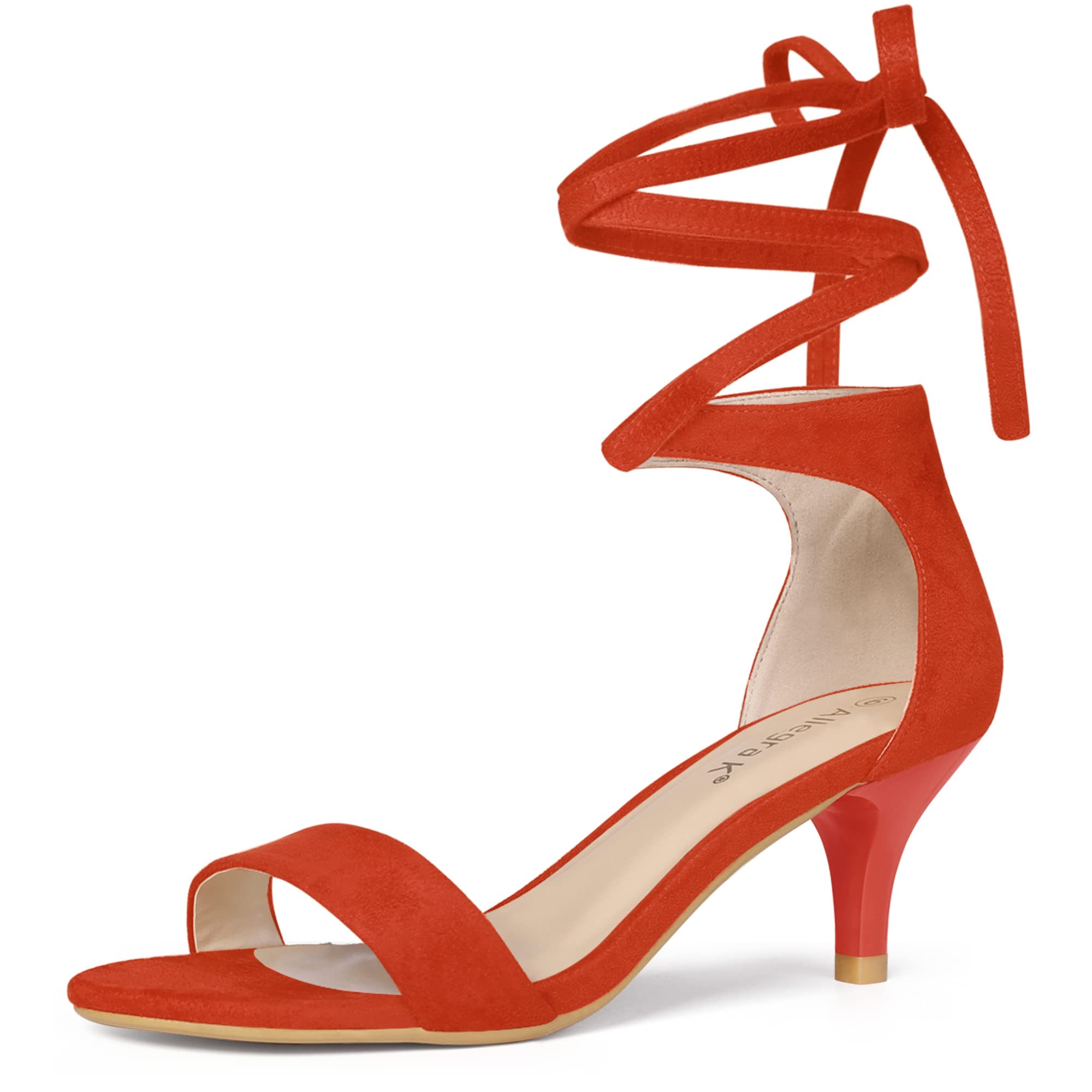 Allegra K Womens Kitten Heel Lace Up Sandals