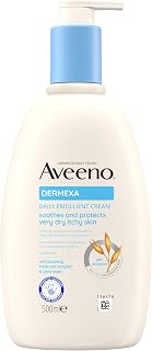Aveeno Dermexa Daily Emollient Cream for Sensitive Skin (1 x 500ml) | Enriched with Triple Oat Complex and Ceramides, Unscented Moisturiser, Soothing Relief from Itchy, Dry Skin Prone to Eczema