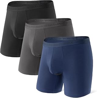 DAVID ARCHY Men's Boxer Briefs Modal with Flap Separate Microfibre, Multipack Underpants Function Double Pockets Underwear