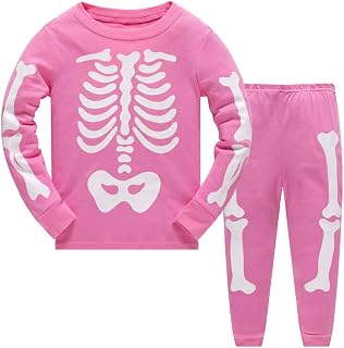 LitBud Girls Pajamas for Young Girls 100% Cotton Giraffe Sleepwear Long Sleeve Christmas Pajamas Sets for Children Size 1 to 7 Years Pink