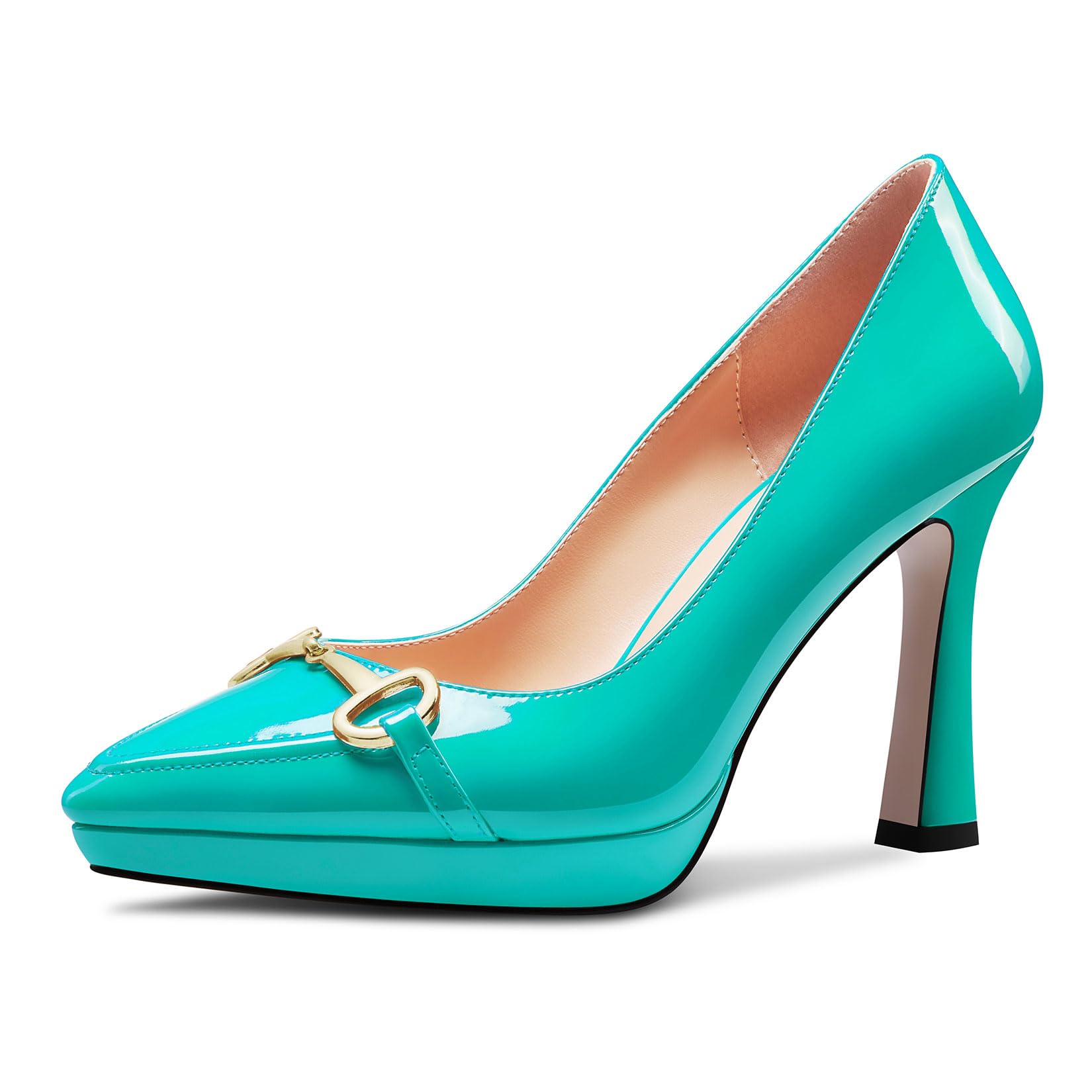 Castamere Women's High Platform Heel Heel Pointed Toe Slip-On Metal Chain Pumps 
