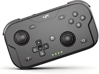 XPT Portable Mini Controller for Switch 2/1, PC, iOS, Android,Steam Deck | 5.0 Wireless Bluetooth,Wired Gamepad, Liftable Joystick, 1000Hz Polling Rate,Turbo, 6-Axis Gyro, HD Vibration,Wake-Up(Black)