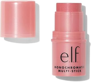 e.l.f. Monochromatic Multi Stick, Cream-to-Powder, Dazzling Peony | Creamy &amp; Blendable for Eyes, Lips &amp; Cheeks, Adds Shimmer, Lightweight Buildable Finish, Travel-Friendly, Vegan &amp; Cruelty-Free