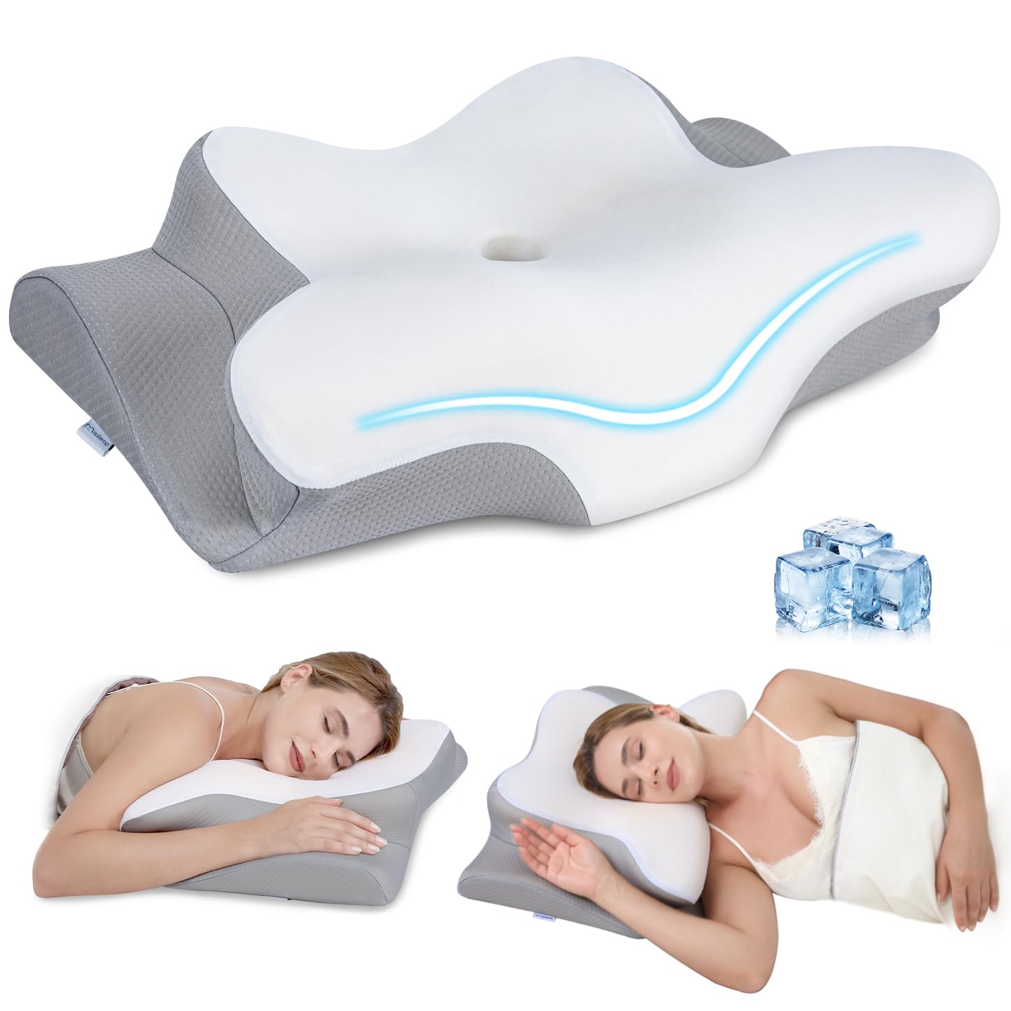 Missleep Cervical Neck Pillow,Memory Foam Pillows for Relieving Neck and Shoulde
