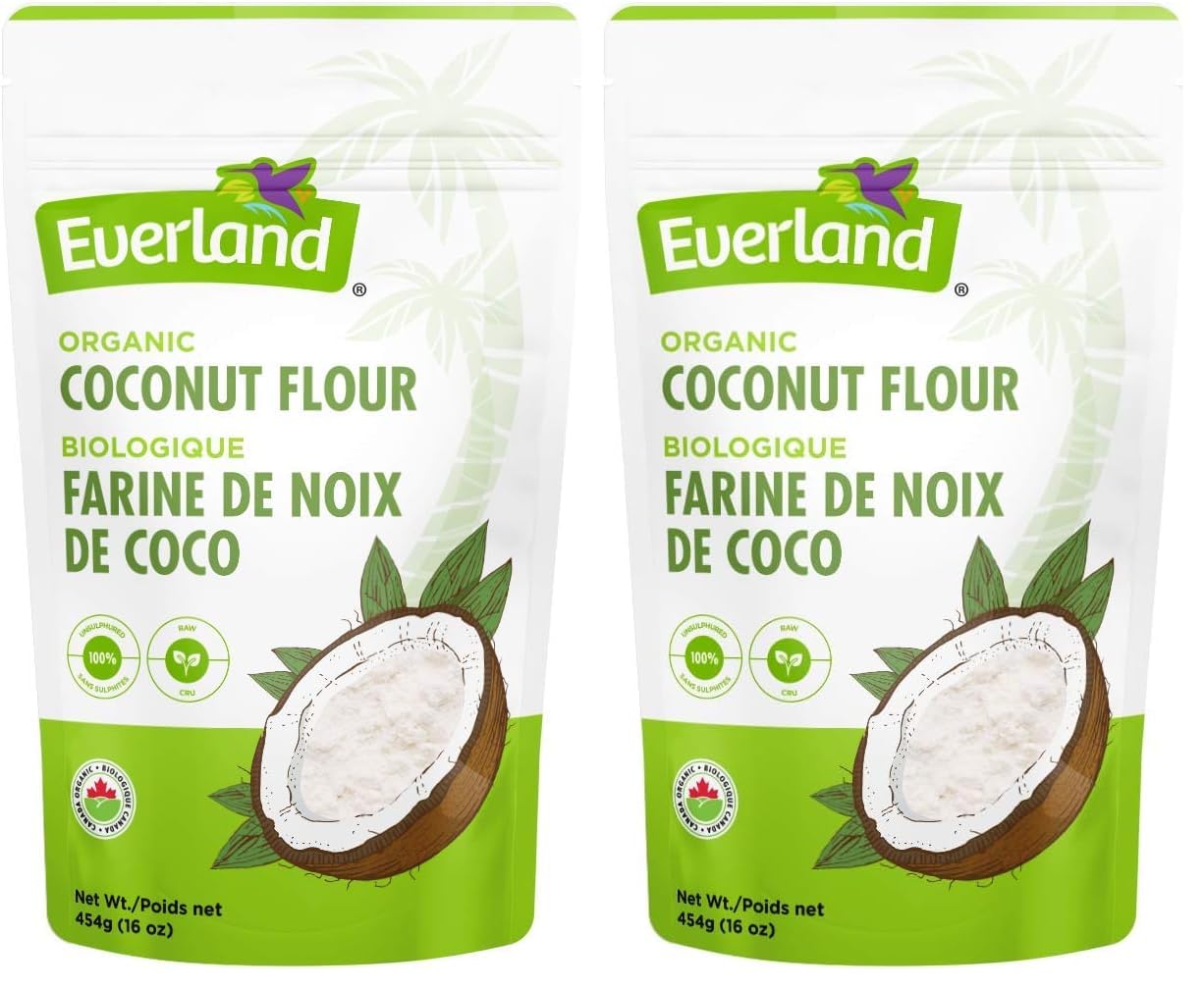 Everland Organic Gluten Free Coconut Flour, 454gm (Pack of 2)