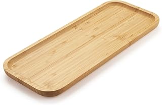 Bamboo Vanity Tray, Bathroom Counter Tray, Toilet Tank Tray for Soap, Perfume and Toiletries, Decorative Bathroom Organiser, 36 x 15 x 2 cm