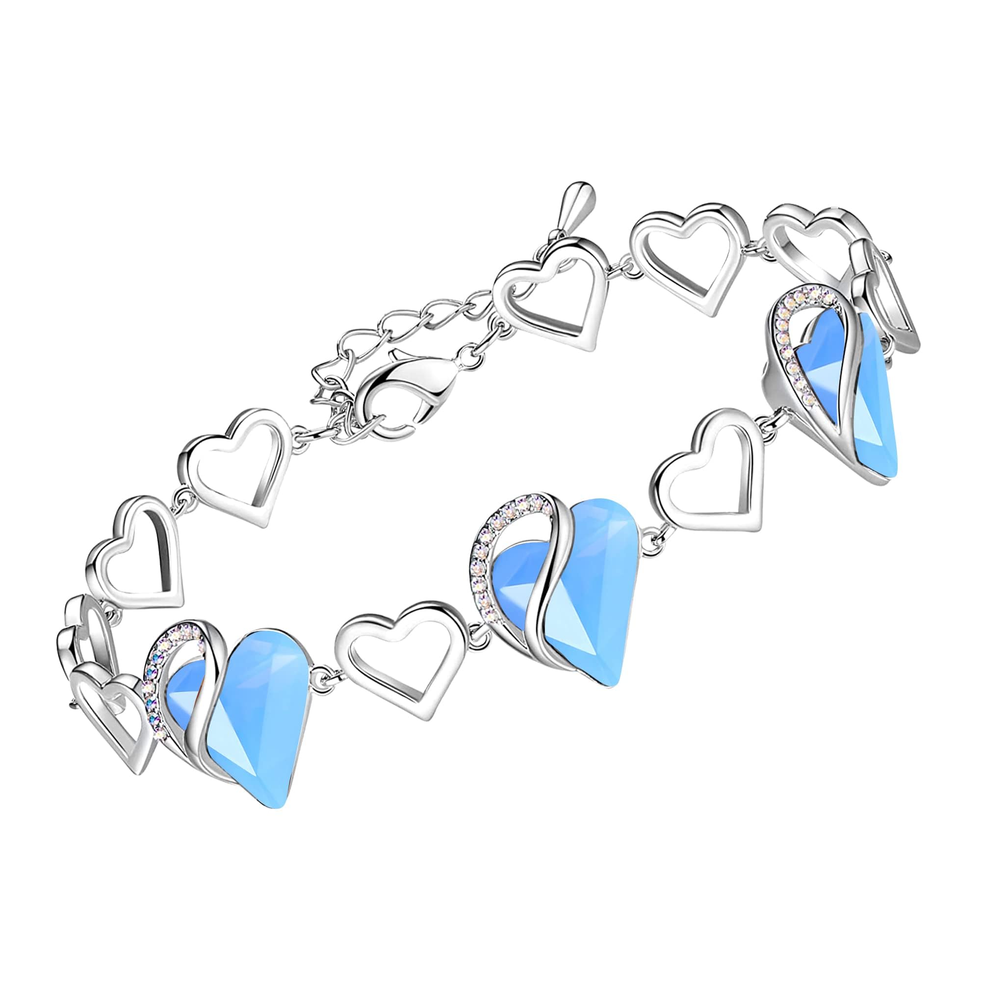 Leafael Infinity Love Heart Birthstone Bracelet Collection for Women
