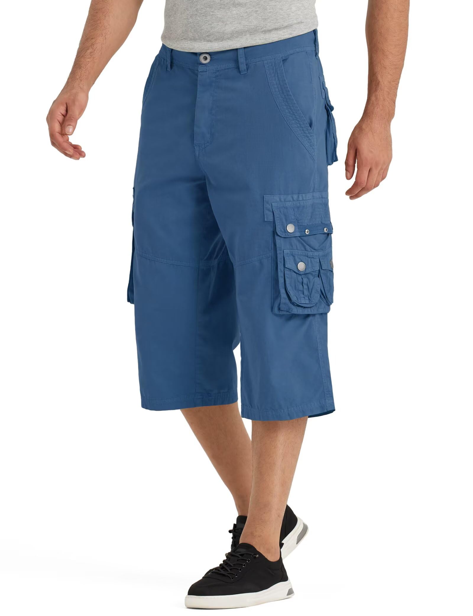 BEST SOUTH 3/4 Capri Long Cargo Shorts for Men Below Knee