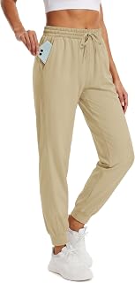 MAGCOMSEN Pantalones deportivos con forro polar para mujer, impermeables, térmicos, para invierno, aislados, para senderismo, correr, nieve, bolsillos