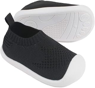 Baby Walkers Infant Sneakers Boys Girls Mesh Breathable Lightweight Non-Slip Toddler Casual Shoes Cotton Flying Woven Fabric Mesh Breathable Lightweight Trainers Indoor Outdoor