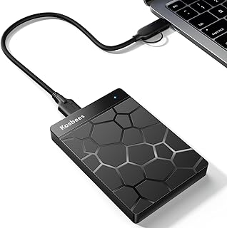 Kosbees 500 GB External Hard Drives,Portable Hard Drive for Windows,Ultra Slim External HDD Store Compatible with PC, MAC,Laptop,PS4, Xbox one, Xbox 360;Plug and Play Ready