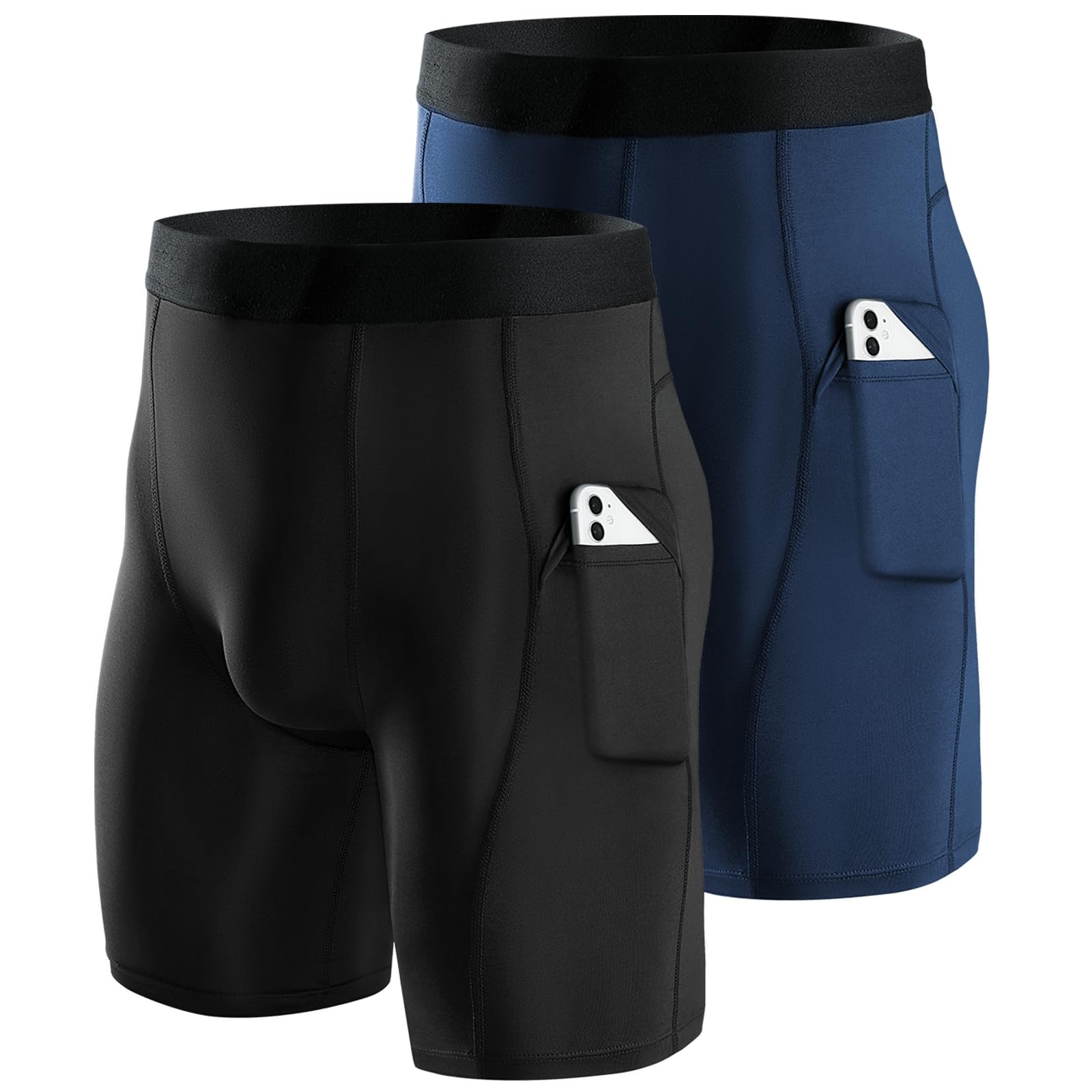 Niksa Men's Compression Shorts, 2/3 Pack, Men's Compression Underwear, Sports Sh