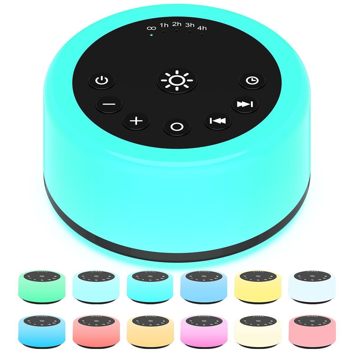 ColourNoise Sound Machines White Noise Machine 12 Colors Night Lights with 30 So