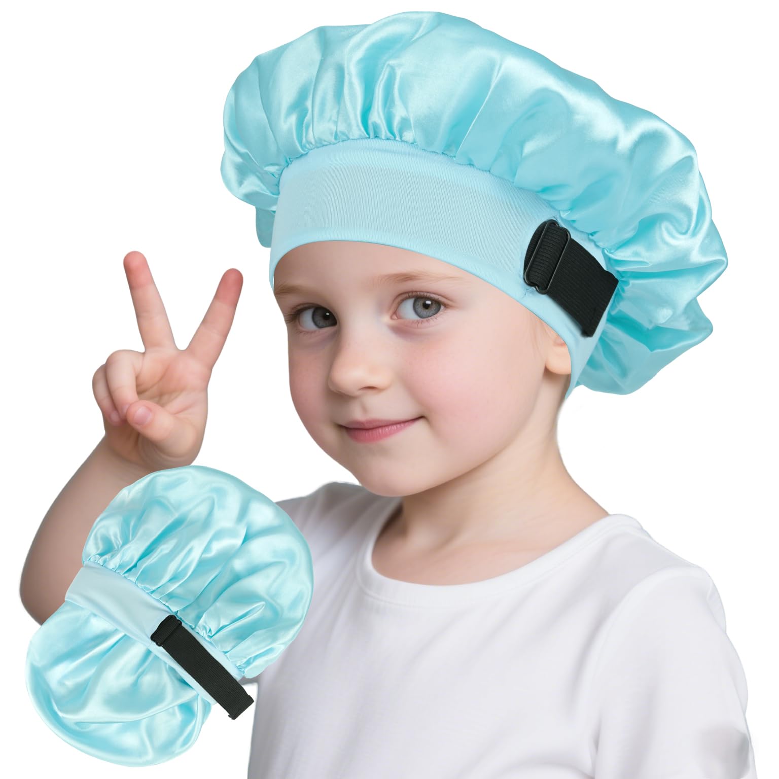 Kids Bonnets for Girls Silk Bonnet for Kids Double Layer Satin Bonnet Adjustable