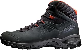 Mammut Men’s Mercury IV Low GTX Hiking Shoes, Titanium-Hot Red, Vibram Sole, 3D Memo Foam, Day Hike Comfort
