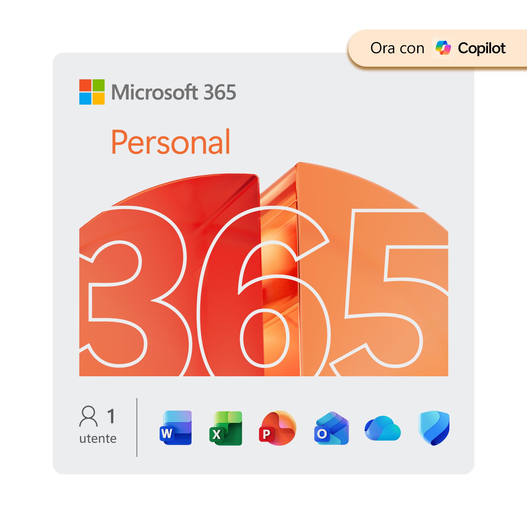 Microsoft 365 Personal | 12 mesi | 1 persona | App Office con AI | 1TB di Spazio