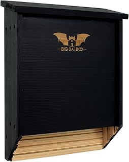 BIGBATBOX Bat House for Outdoors - Large 2 Chamber, Black, Holds 75 Bats | Durable Bat Roosting Box & House Kit for Backyard, Easy-Hang and Weather-Proof Perfect for Mosquito Control, Easy mount