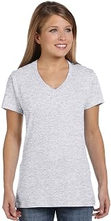 Hanes Perfect-t V-Neck T-Shirt, Cotton Short Sleeve Tee for Women, 1 Gold 2 Pack Women's T-Shirt (Pack of 1)