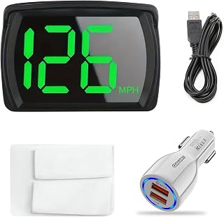 Wlertcop Digital GPS Car Speedometer MPH HUD USB Plug&Play GPS Speedometer | Speed Meter with LED Large Font Head Up Display,Heads Up Display With Real-Time Speed for Cars,Trucks,Motorcycles,Golf Cart
