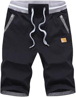 Tansozer Men's Summer Chino Elasticated Shorts