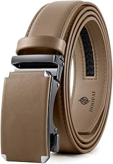 DOOPAI Men's Genuine Leather Automatic Ratchet Belt 35 cm Wide