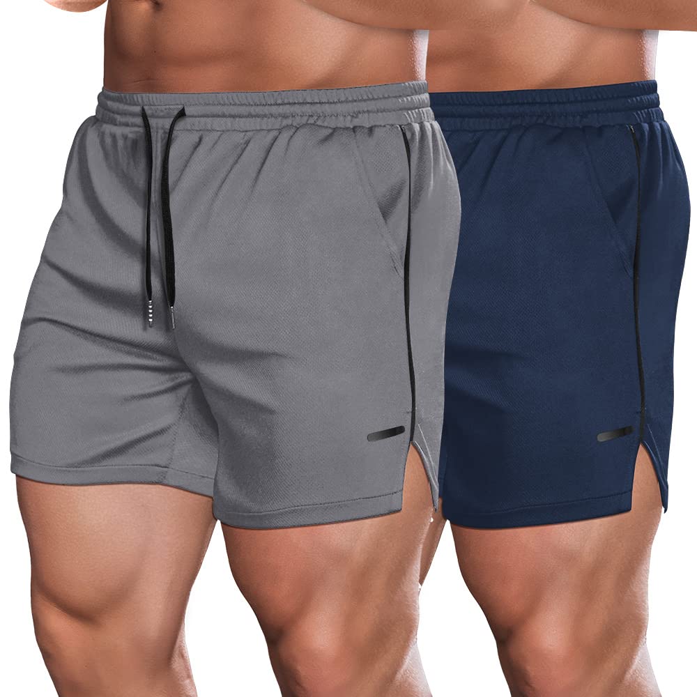 COOFANDY Men's 2 Pack Gym Workout Shorts Quick Dry Athletic Shorts 5 Inch Lightw