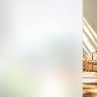 Decorative Frosted Glass Privacy Film, Bathroom Window Privacy Film, Static Adhesive, Removable, Reusable, Anti-UV, Anti-Glare, Heat Block, 30x100