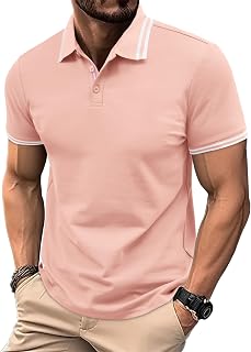 Casual Polo Shirts for Men Summer Short Sleeve Classic Fit Polo T Shirts Comfy Golf Polo Shirts