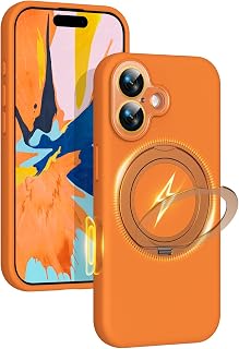 Silicone Case for iPhone 17 with 360° Magnetic Stand Fit for MagSafe