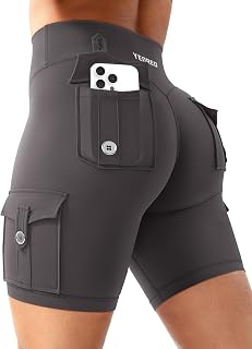 YEOREO CoreFlex Women Workout Cargo Shorts 8"
