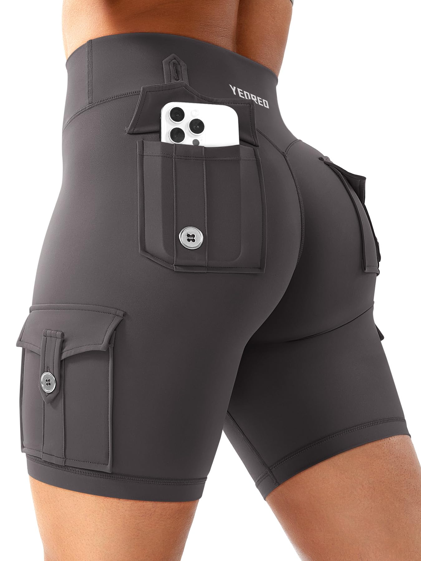 YEOREO CoreFlex Women Workout Cargo Shorts 8"