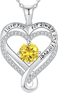 jewelry for women wife infinity heart birthstone i love you necklace for women s925 sterling silver wedding anniversary birthday gifts for wife girlfriend women jewelry necklaces, Sterling Silver,