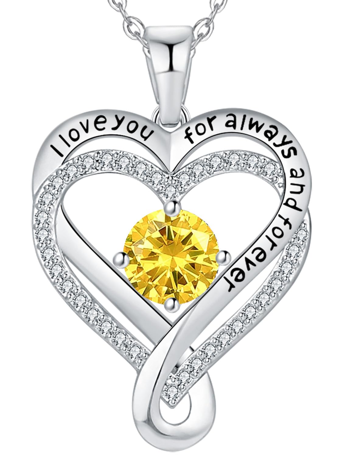 jewelry for women wife infinity heart birthstone i love you necklace for women s