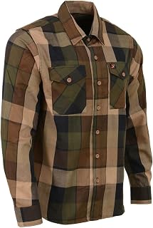Milwaukee Leather Men’s Casual Cotton Flannel Plaid Long Sleeve Button Down Cotton Shirts