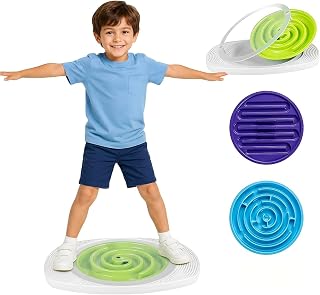 HONEY JOY Balance Board Maze for Kids, 3 Maze Discs, 140 lbs Capacity | Wobble Board to Improve Focus, Develop Coordination & Reduce Screen Time, ADHD & Autism Physical Therapy, Gift for Children