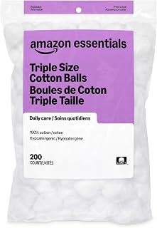Amazon Essentials Cotton Balls, 200ct, 1-Pack (Previously Amazon Basics)
