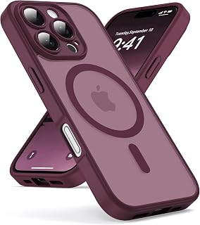 Oududianzi - Magnetic Cover for iPhone 16 Pro Magsafe Case, Burgundy