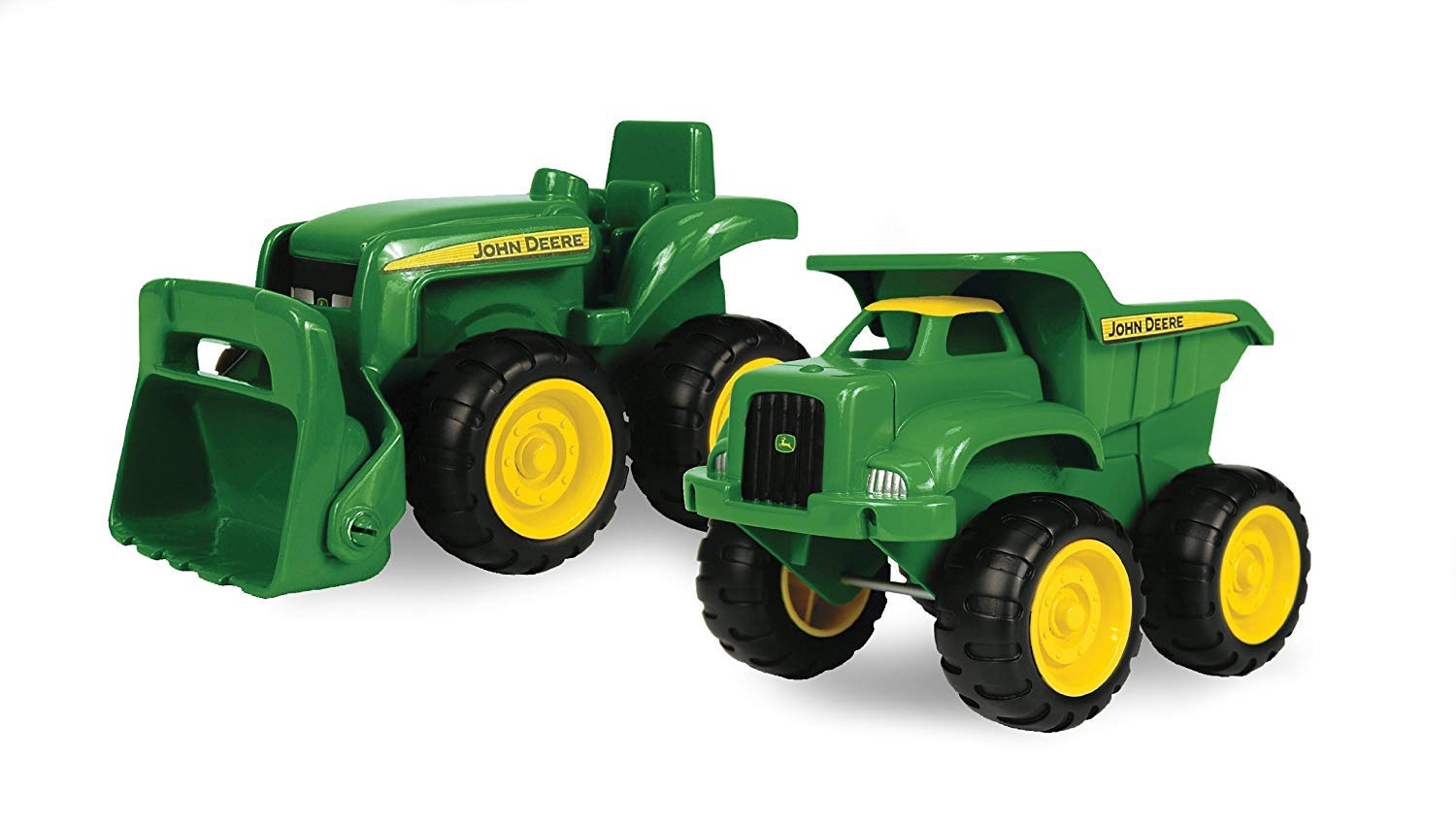 TOMY John Deere Sandbox Vehicle Set - Dump Truck and Tractor Toy - 6 Inch | Offi