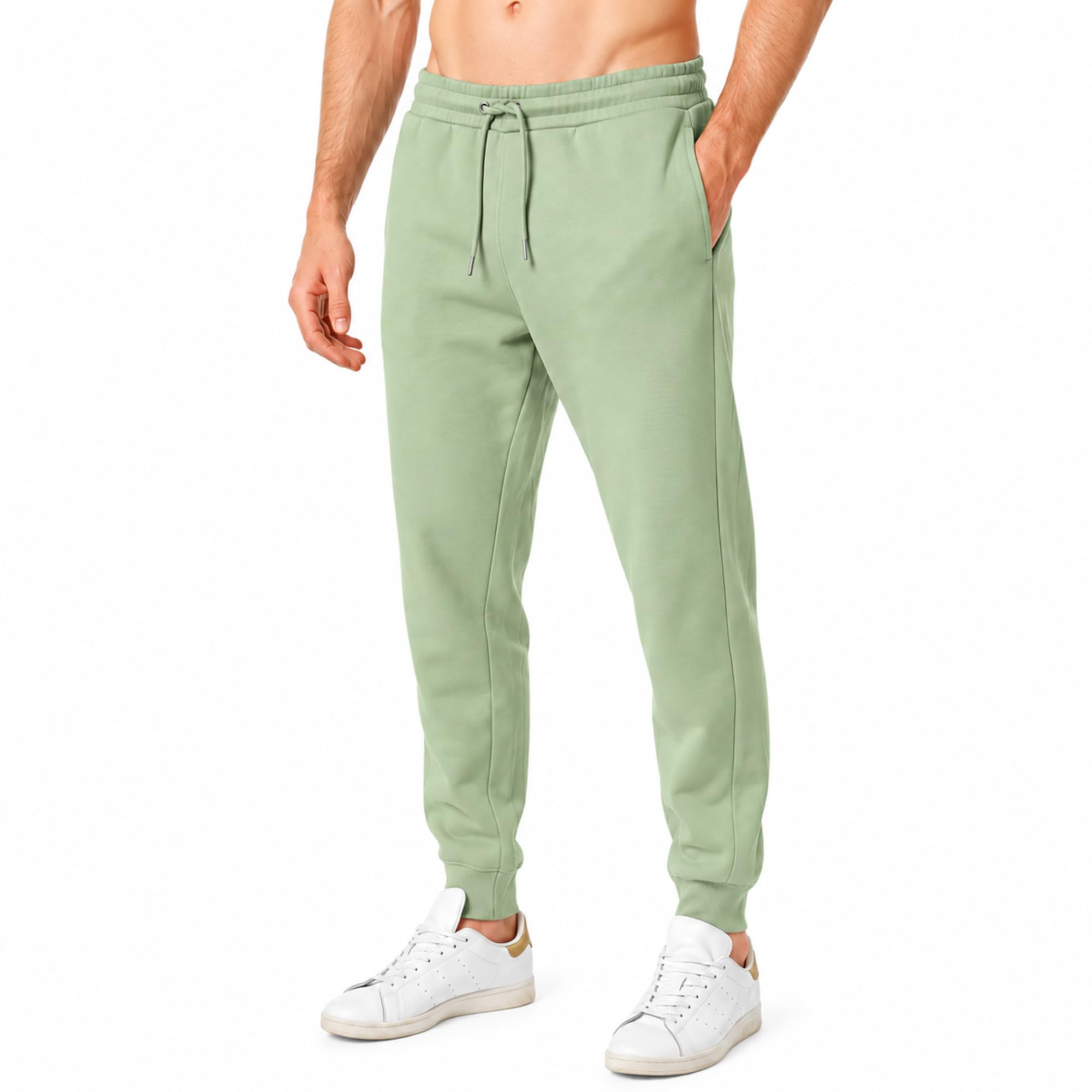 RIPT Men's Fleece Jogging Bottoms - Joggers with Drawstring, Cuffs and Pockets, 