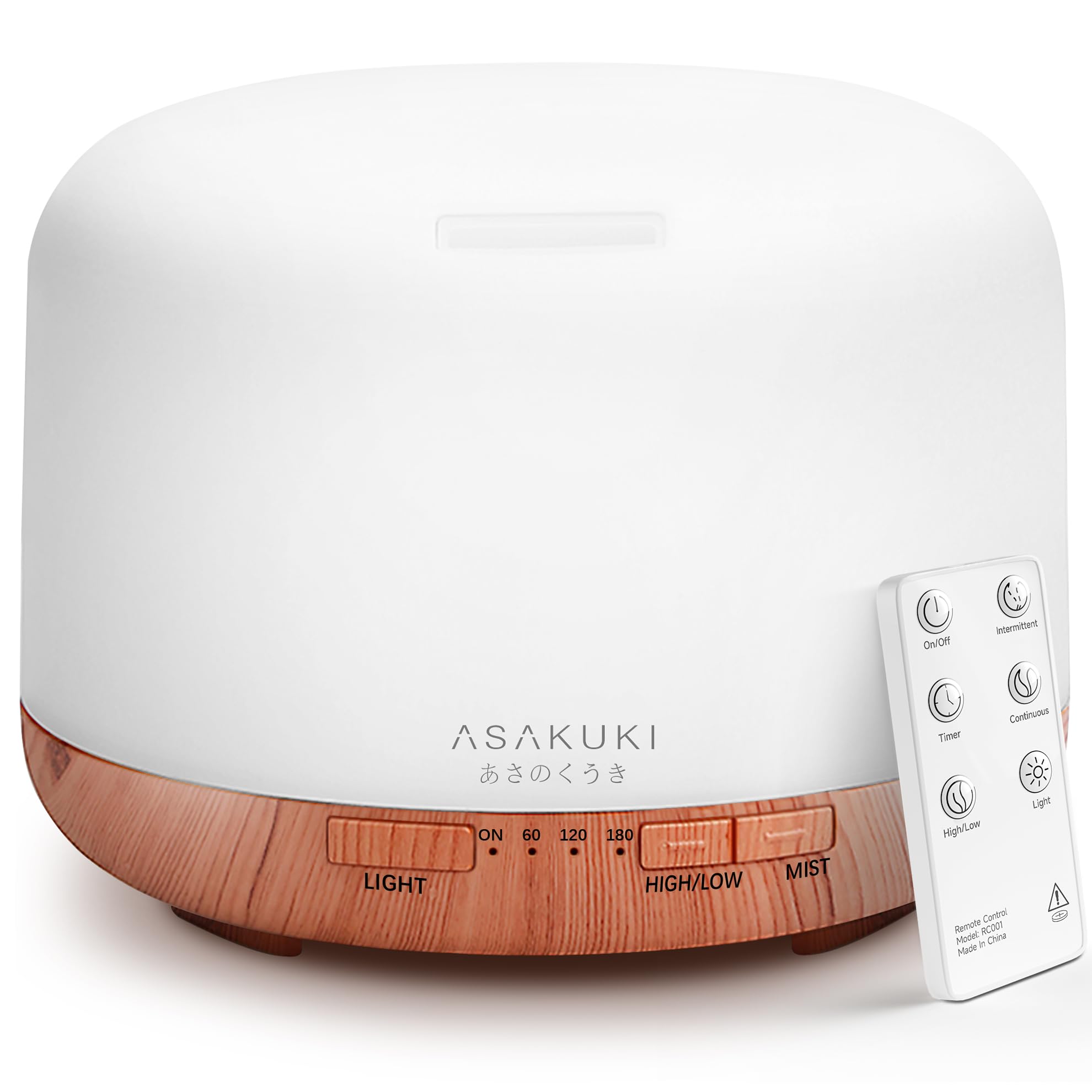 ASAKUKI Essential Oil Diffuser for Home, 500ML Aromatherapy Humidifier | with Re