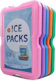 Roe Tenpo Home Freezer Blocks Ice Packs for Lunch Bags and Coolers - Slim, Reusable and BPA-Free Freezer Packs