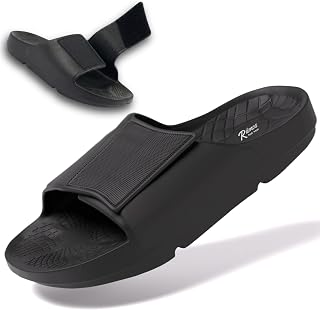 Riimos Adjustable Recovery Sandals for Men 【Specially Designed for High and Wide Japanese Feet | Fits Swollen and Bandaged Feet】 3.5cm Thick Sole EVA Material Belt Style Indoor/Outdoor Use