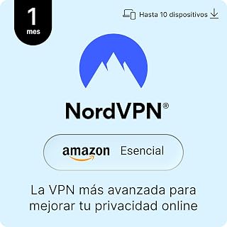 NordVPN Amazon Esencial, 10 Dispositivos, 1 Mes, VPN, Gestor de Contraseñas, Código Digital