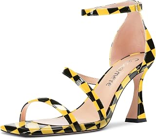 Castamere Women's High Heel Open Toe Sandals Ankle Straps Wedding Dance Dress 8.5 cm Heels