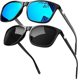 KANASTAL Size Polarised Sunglasses Men and Women Retro Classic Mirrored Sunglasses with Al-Mg Temple UV400 Protection for Travel Hiking Fishing and Everyday Use