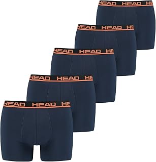 HEAD 5 Pack Men's Cotton Boxer Shorts with Logo Waist Band