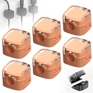 Magnetic Cord Organizer, 2024 Easy Secure Adhesive Cable Management Magnetic Cable Clips, Upgrade Cable Smooth Adjustable Cord Holder Adhesive Wire Holder Keeper Organizer Multipack (Orange)