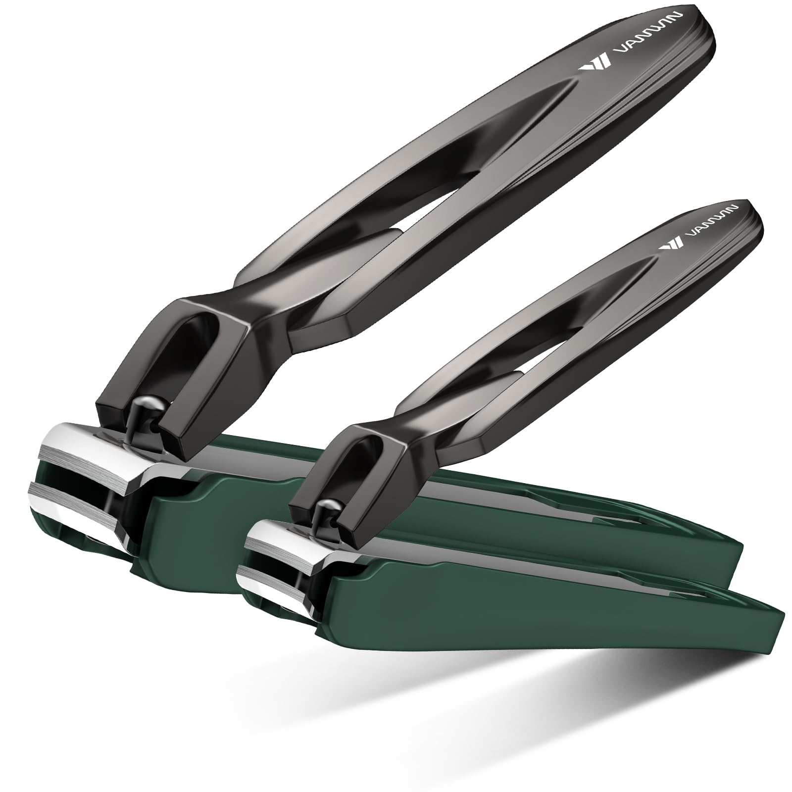 Nail Clippers for Men with Catcher, 2-Pack Large & Small Anti-Splash Nail Clippe
